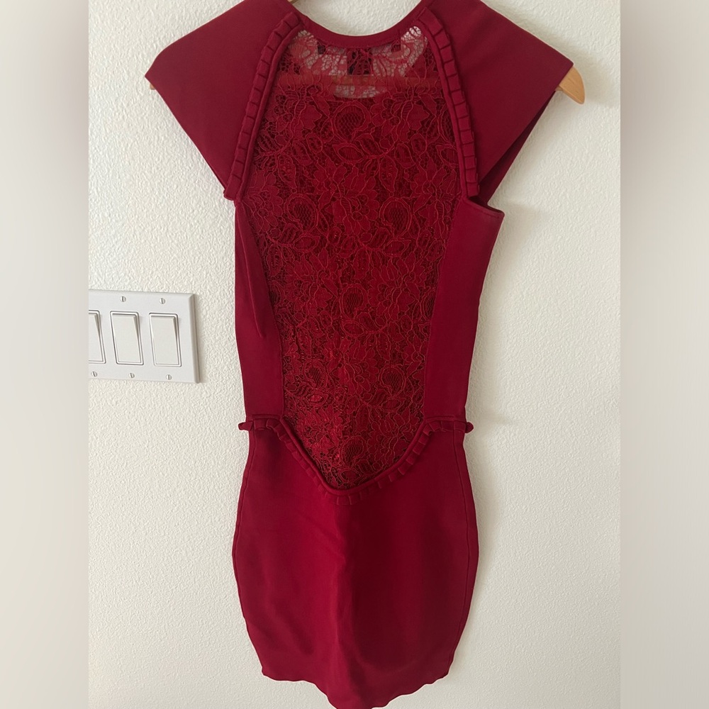 French Connection bodycon lace back dress